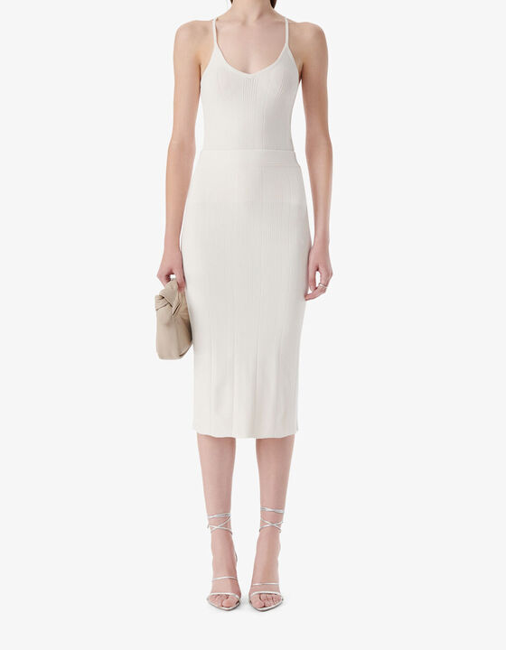 CAIFA RIBBED JERSEY MIDI SKIRT
